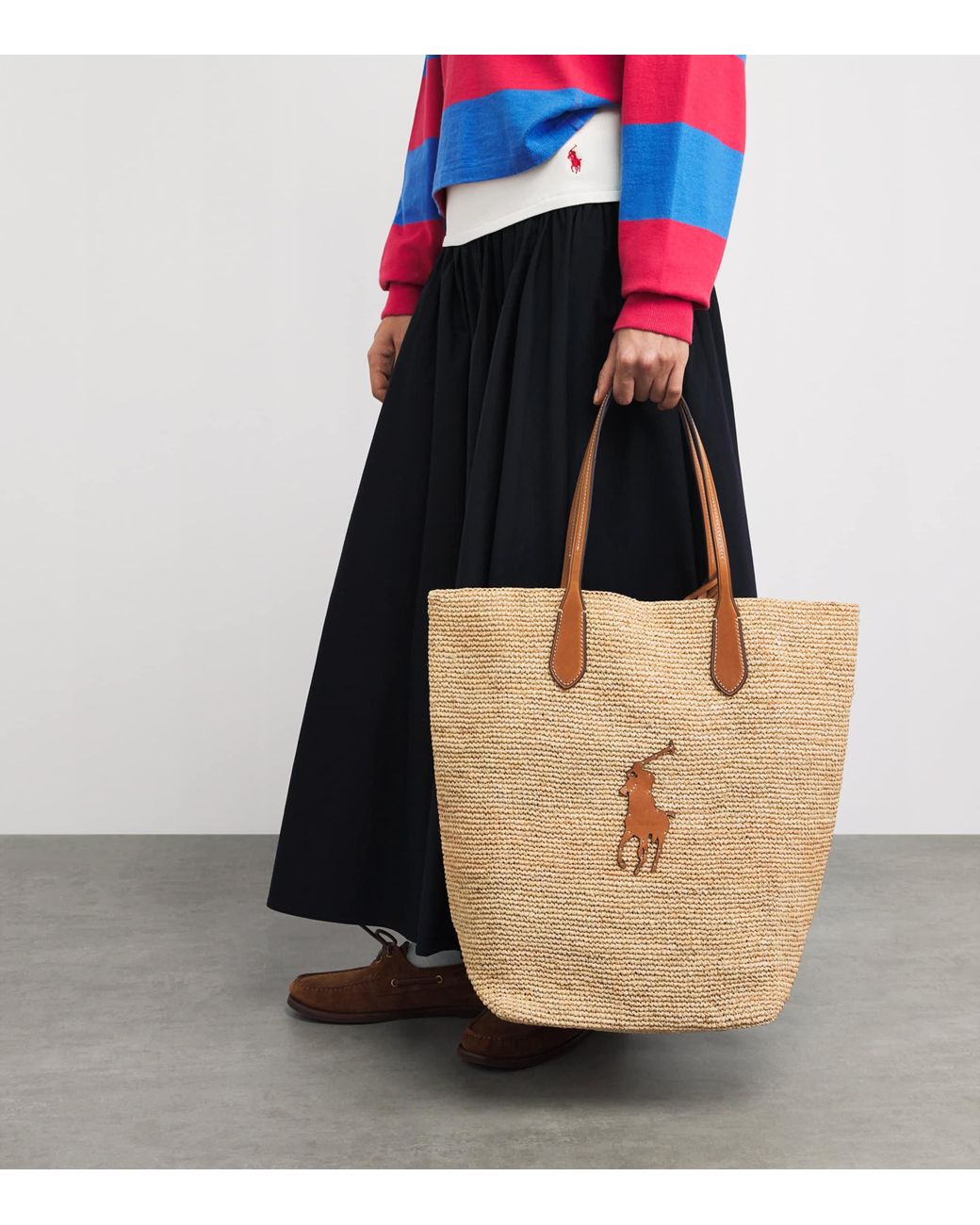 Polo Ralph Lauren Natural Large Raffia Big Pony Tote Bag