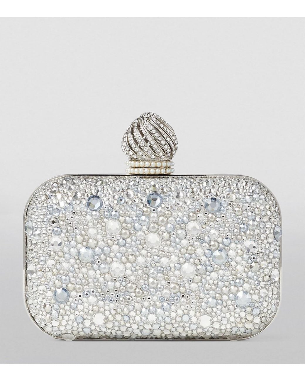 Jimmy Choo Metallic Micro Cloud Crystal-Embellished Clutch Bag