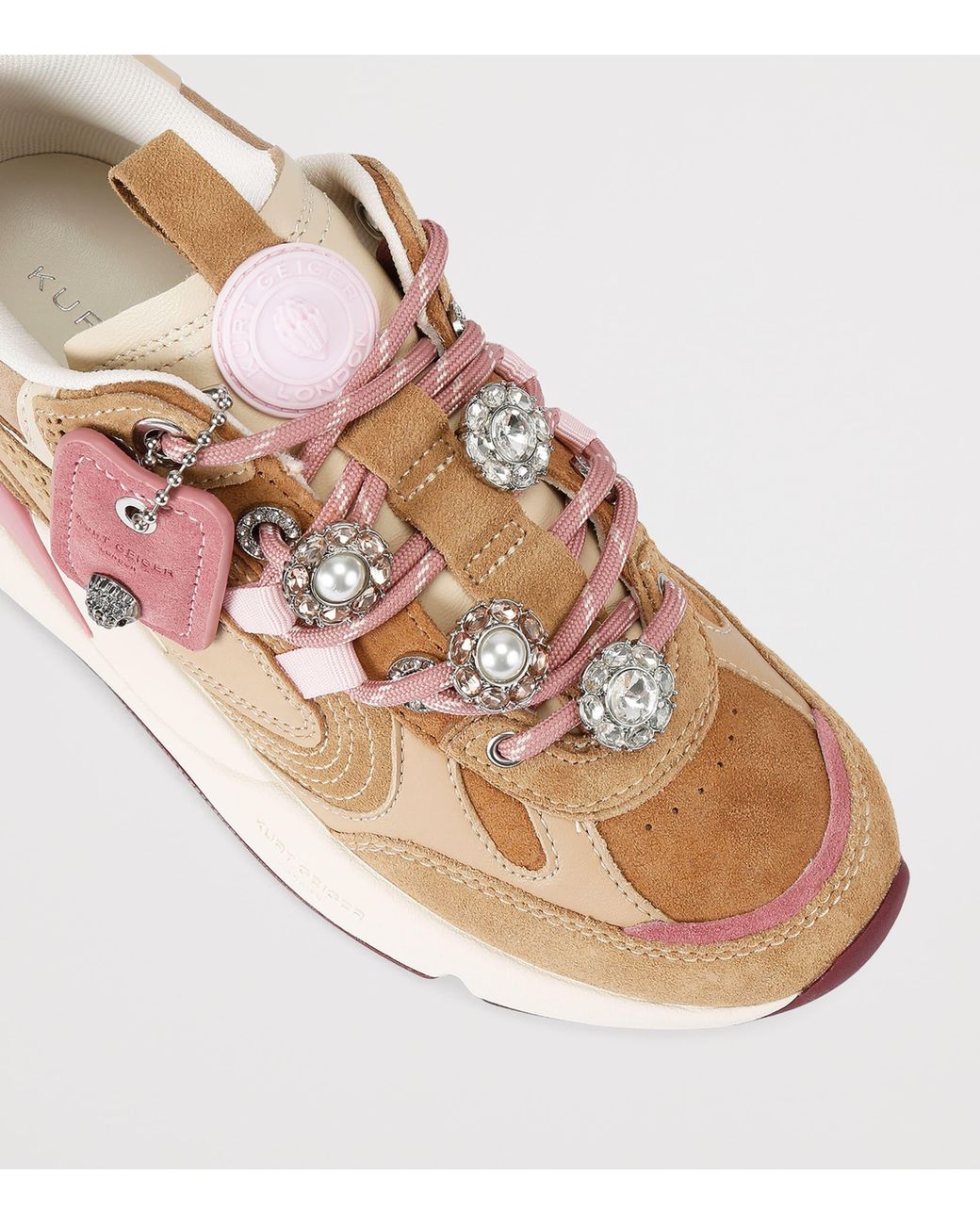 Kurt Geiger Pink Suede Kurt Runner Sneakers