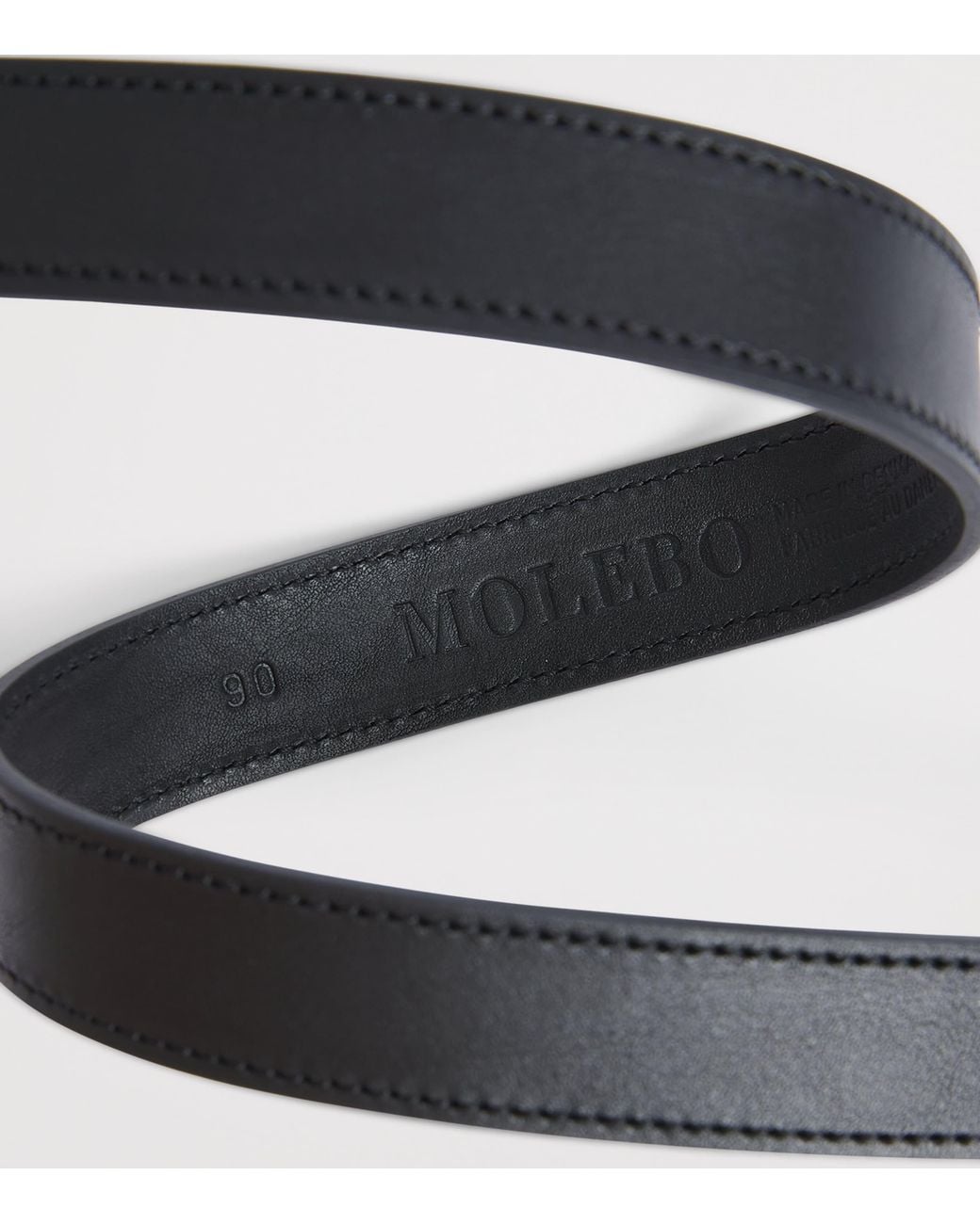 MOLEBO Black Leather Western Belt for men