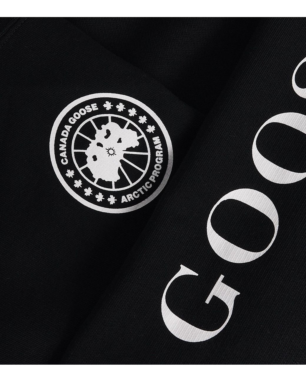Canada Goose Black Organic Cotton Graphic Rove Zip-Up Hoodie for men