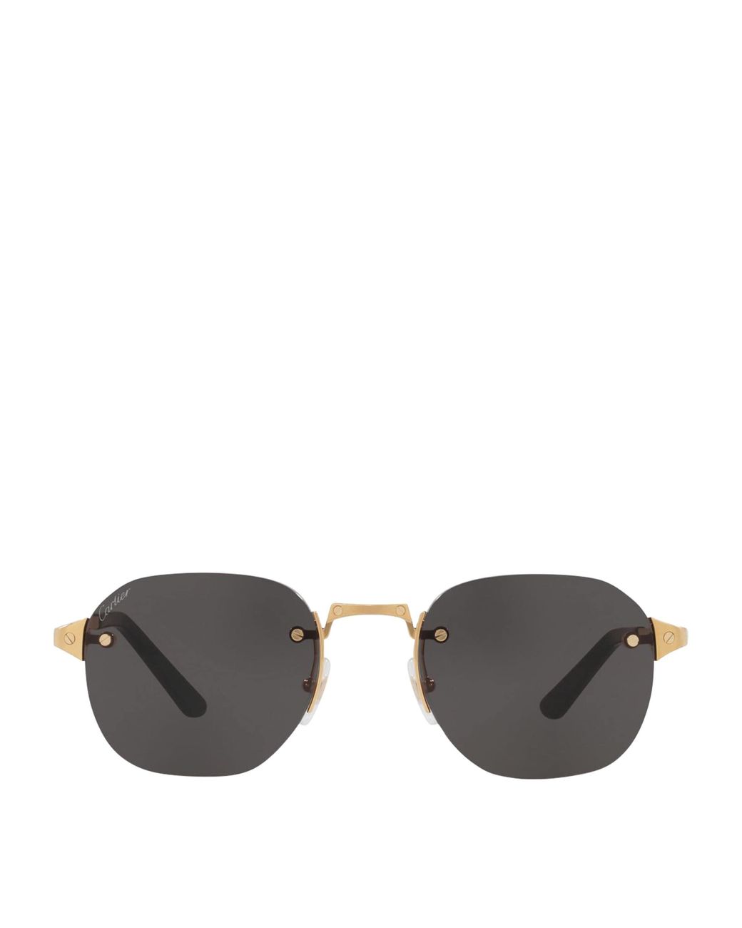 Cartier Gray Santos De Round Sunglasses for men