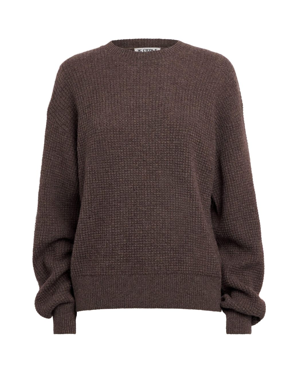 ÉTERNE Brown Waffle Cashmere Brock Sweater