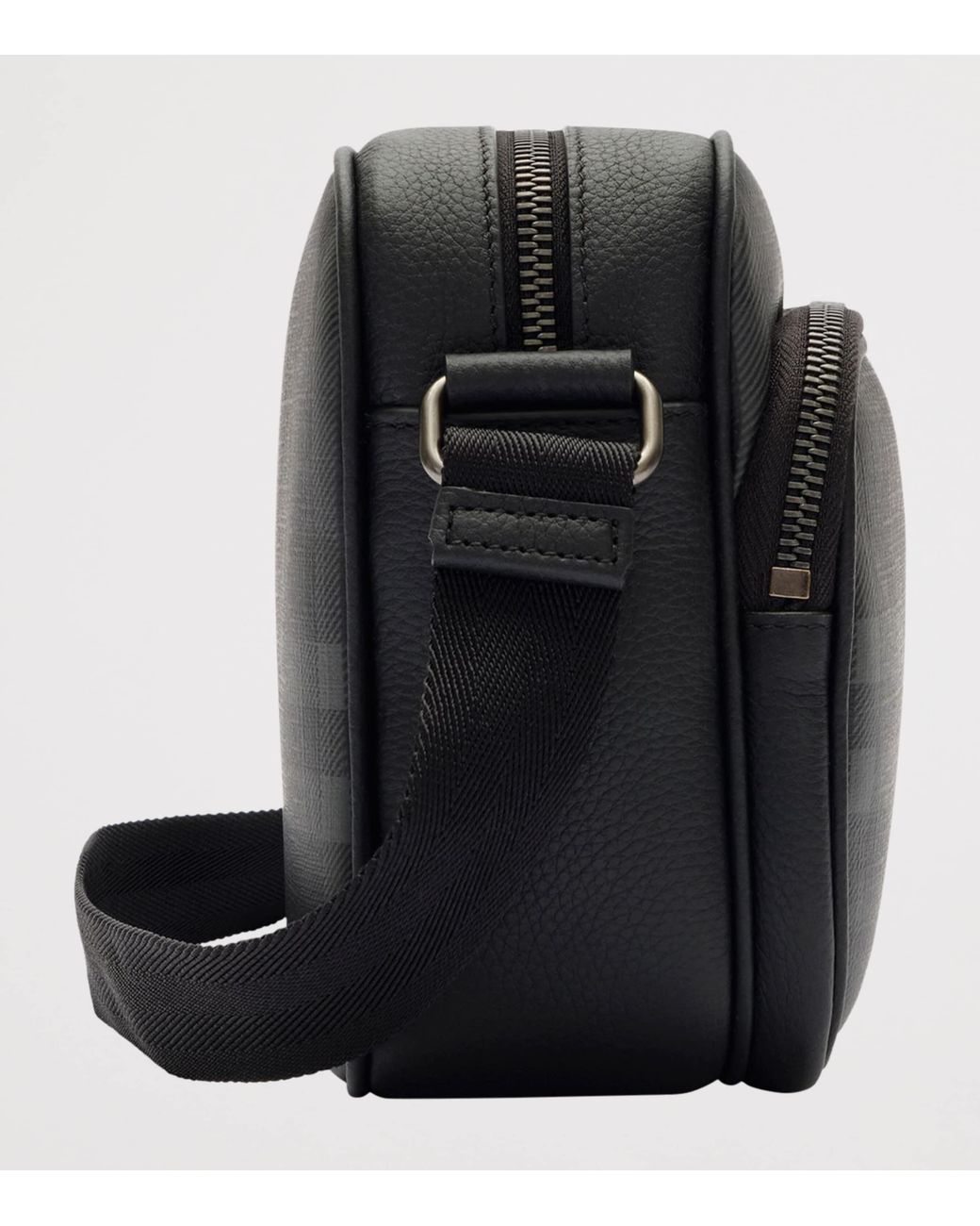 Burberry Black City Check Pocket Cross-Body Bag for men
