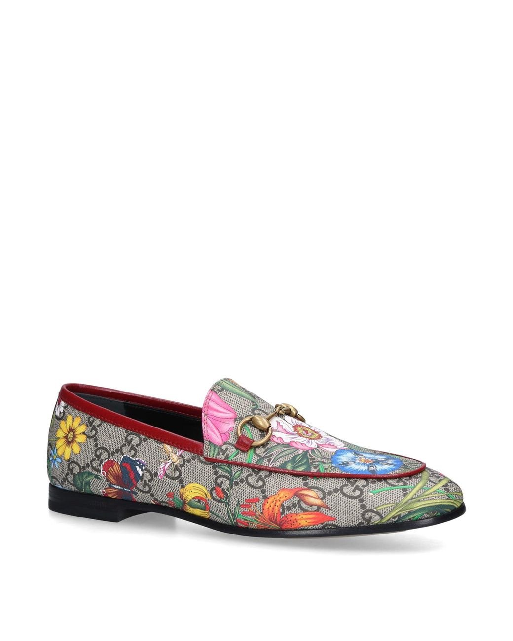 gucci floral loafers