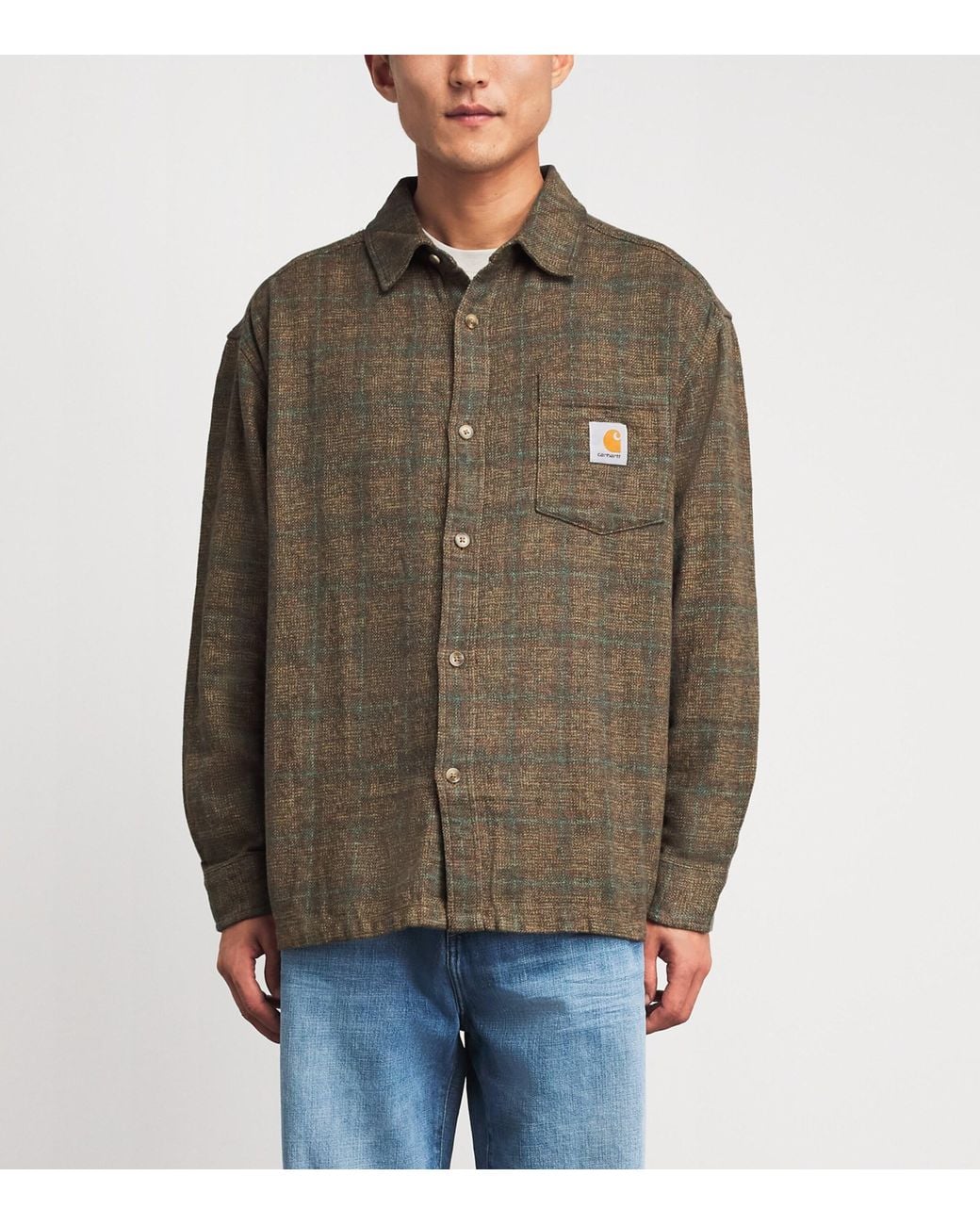 Carhartt Green Cotton Check Bagley Shirt for men