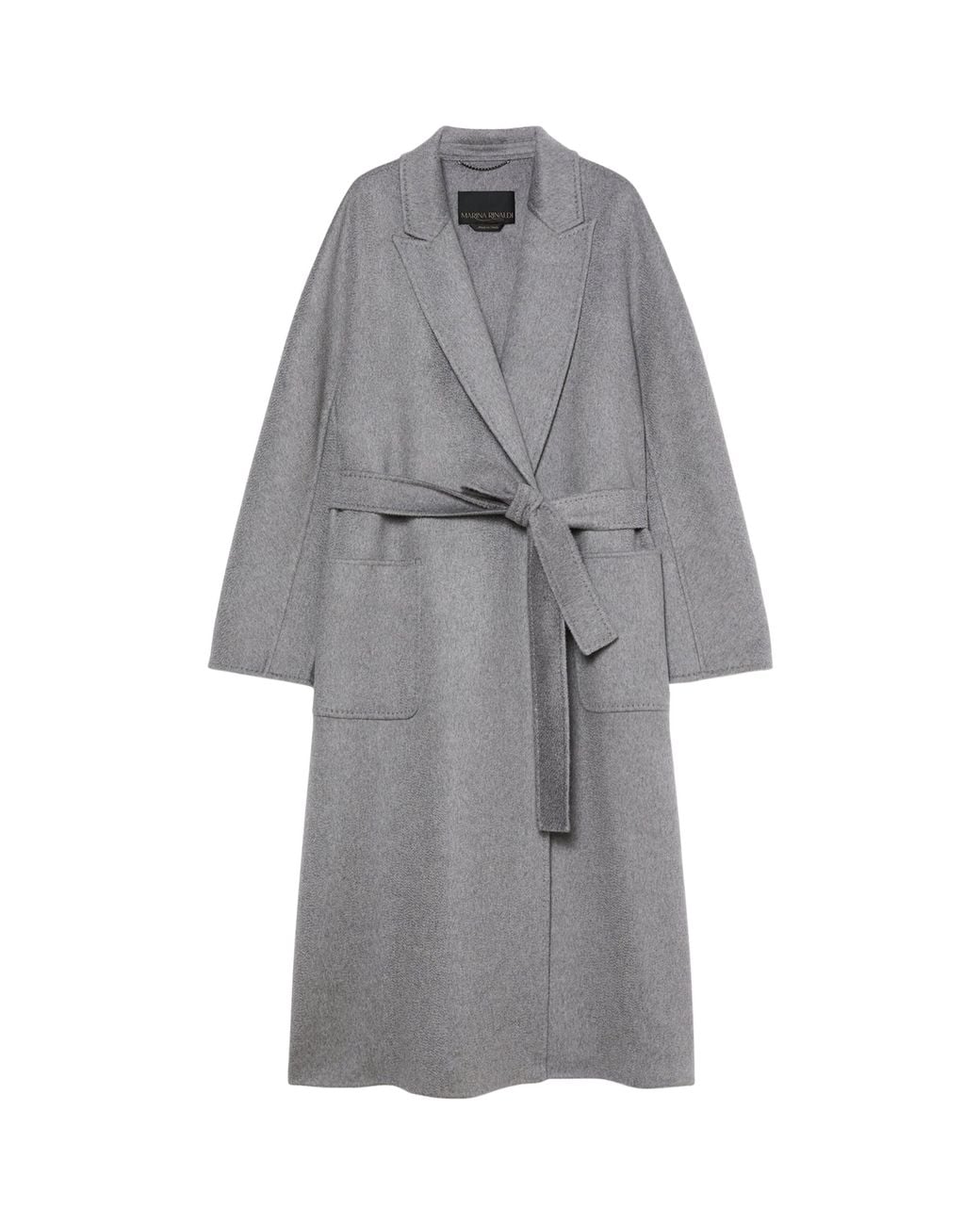 Marina Rinaldi Gray Cashmere Belted Coat