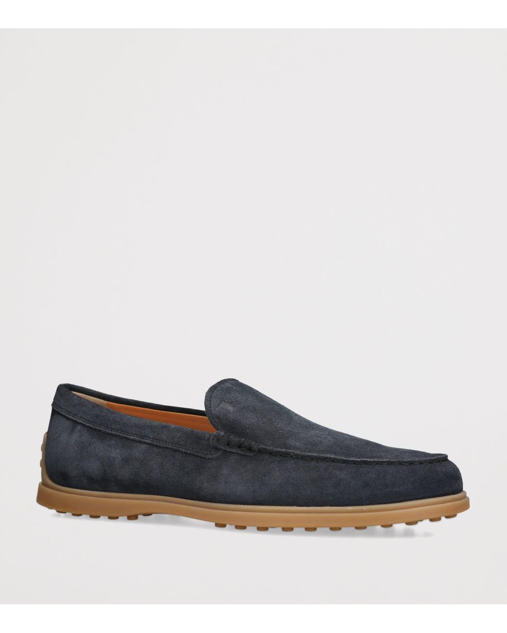 Tod's Blue Suede Pantofola Gommini Loafers