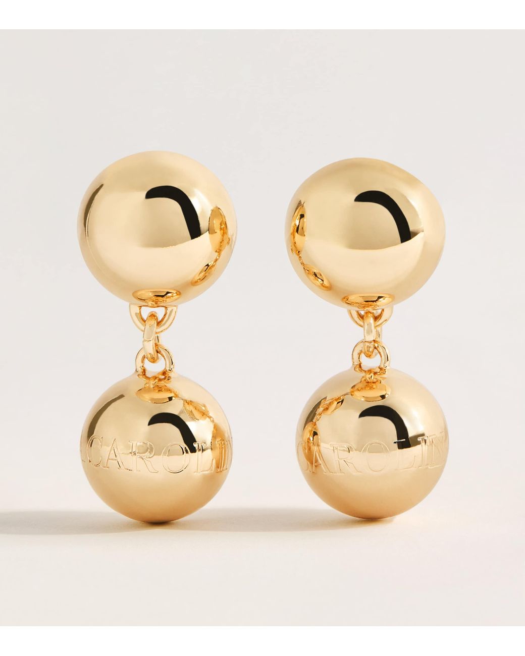 Carolina Herrera Metallic Logo Sphere Drop Earrings