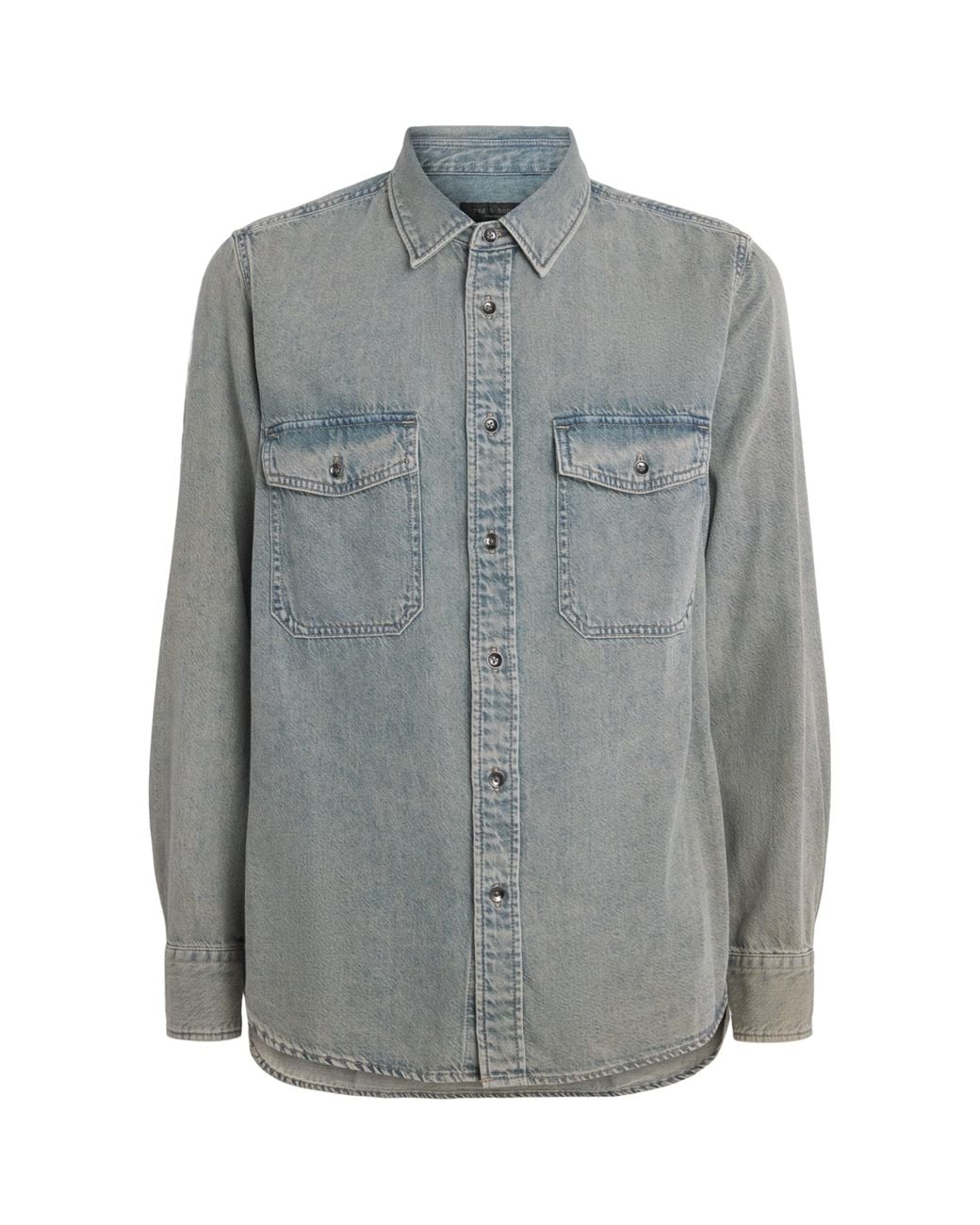 Rag & Bone Gray Denim Twin-Pocket Overshirt for men