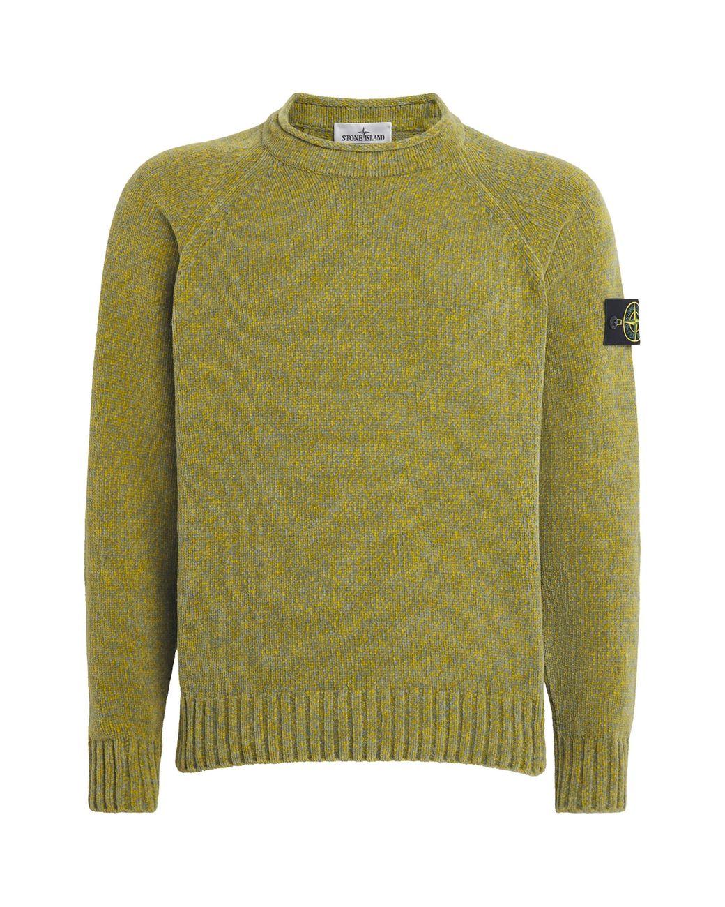 Stone Island Green Cotton Élange Sweater for men