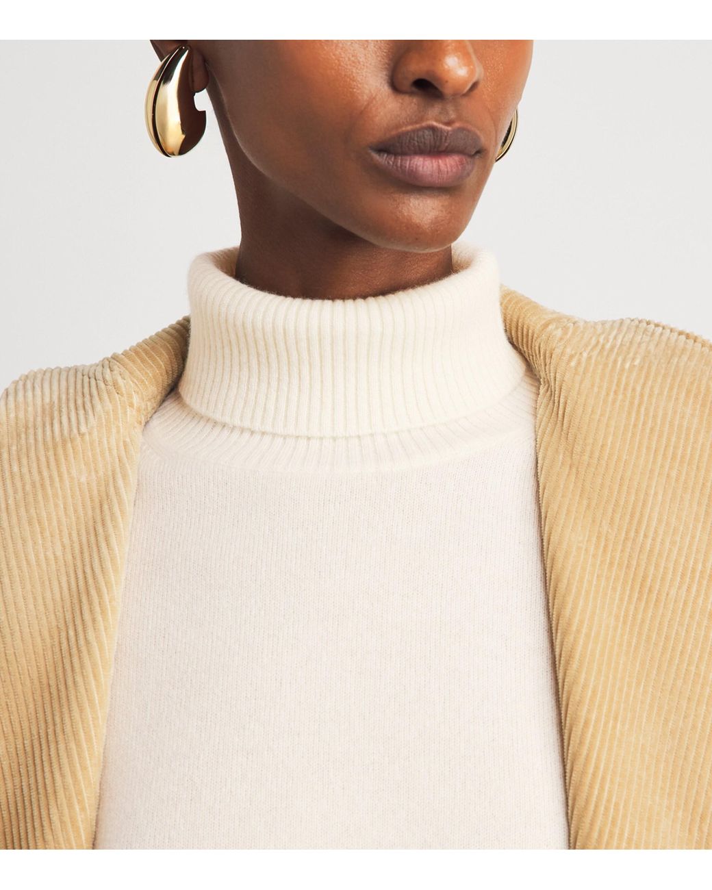Falke White Cashmere Rollneck Sweater