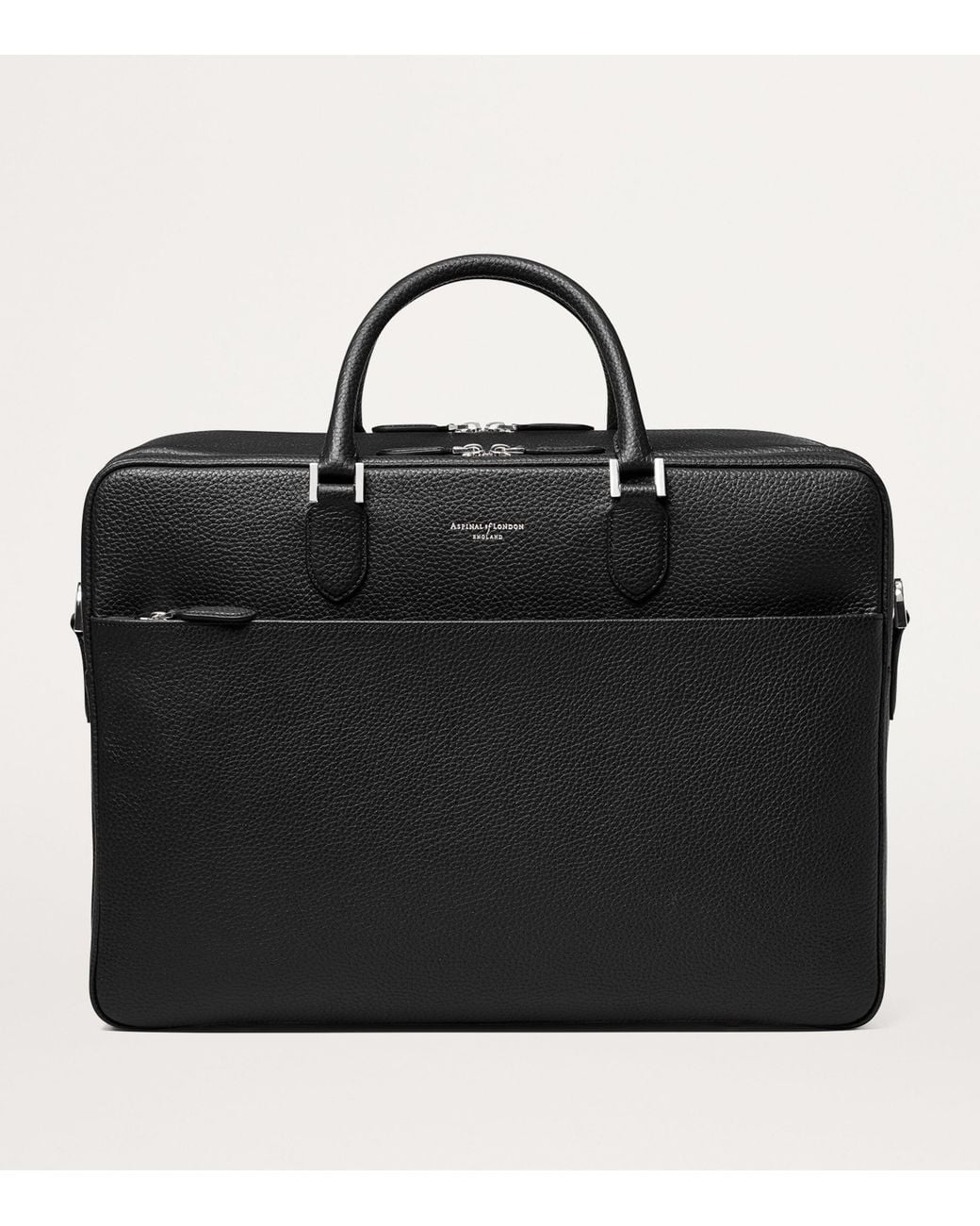 Aspinal Black Leather 48 Hour Mount Street Travel Bag