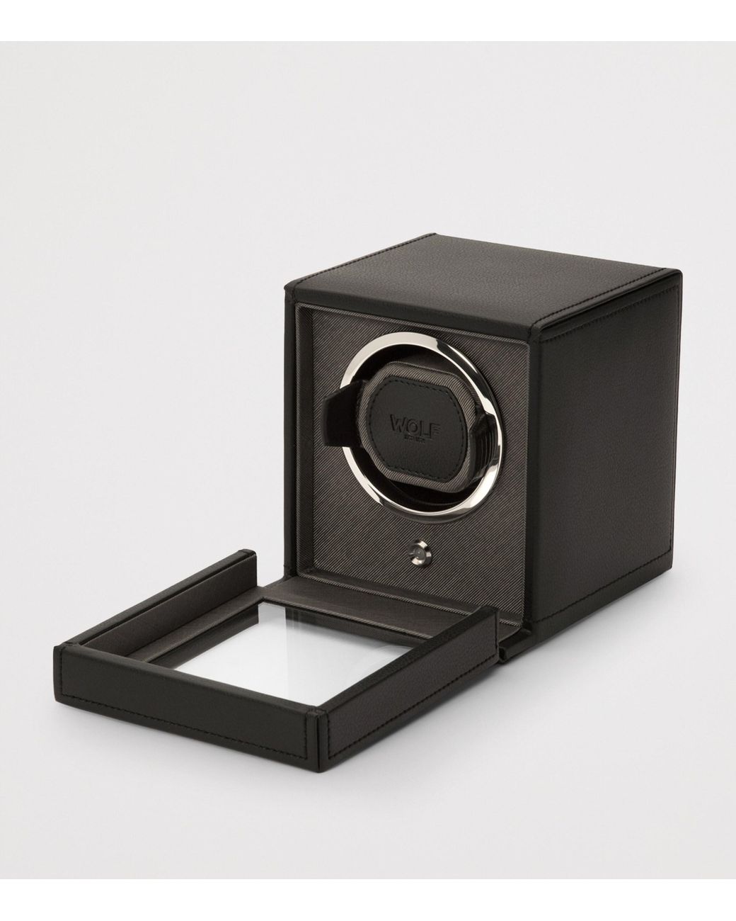Wolf Black Cub Watch Winder With Cover