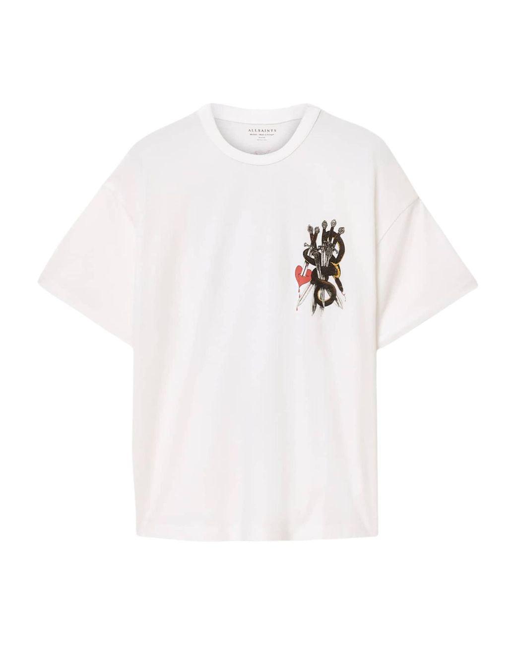 AllSaints White Organic Cotton Serrate T-Shirt for men