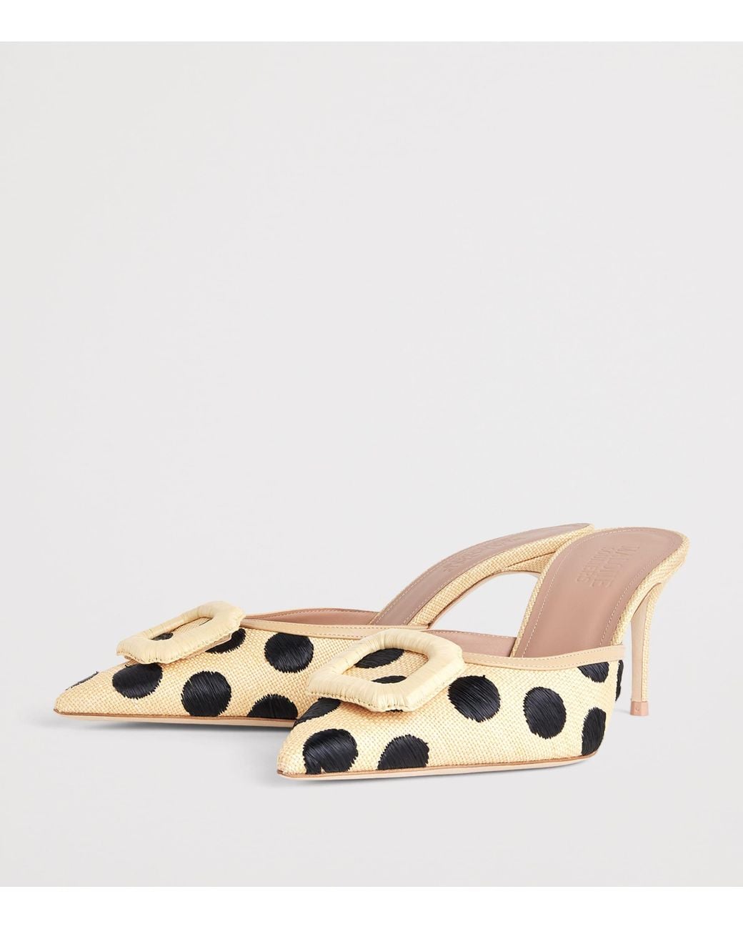Malone Souliers Metallic Raffia Polka-Dot Mona Mules 70
