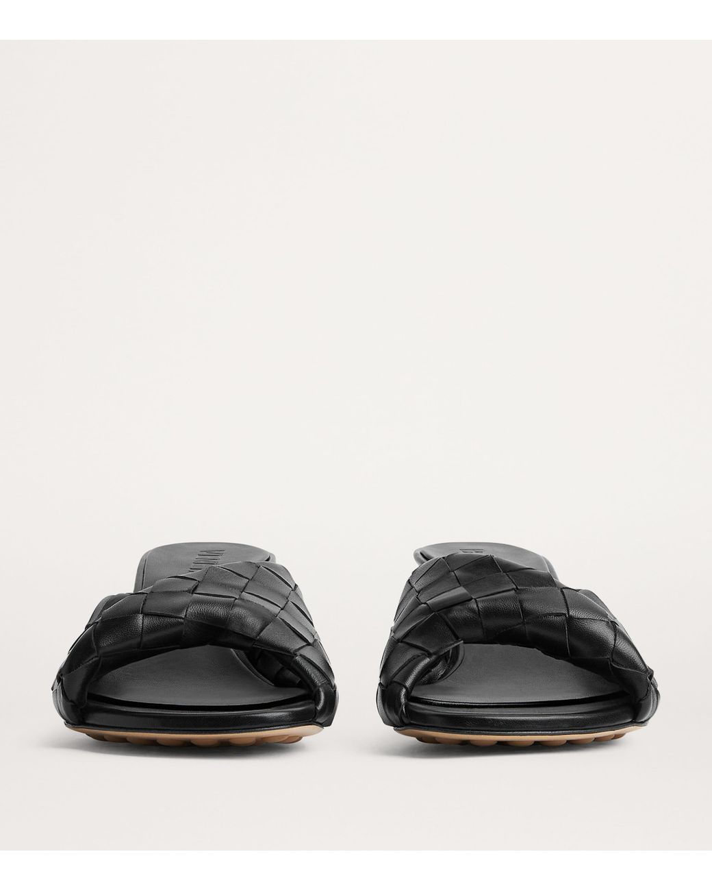 Bottega Veneta Black Leather Intrecciato Blink Mules 50