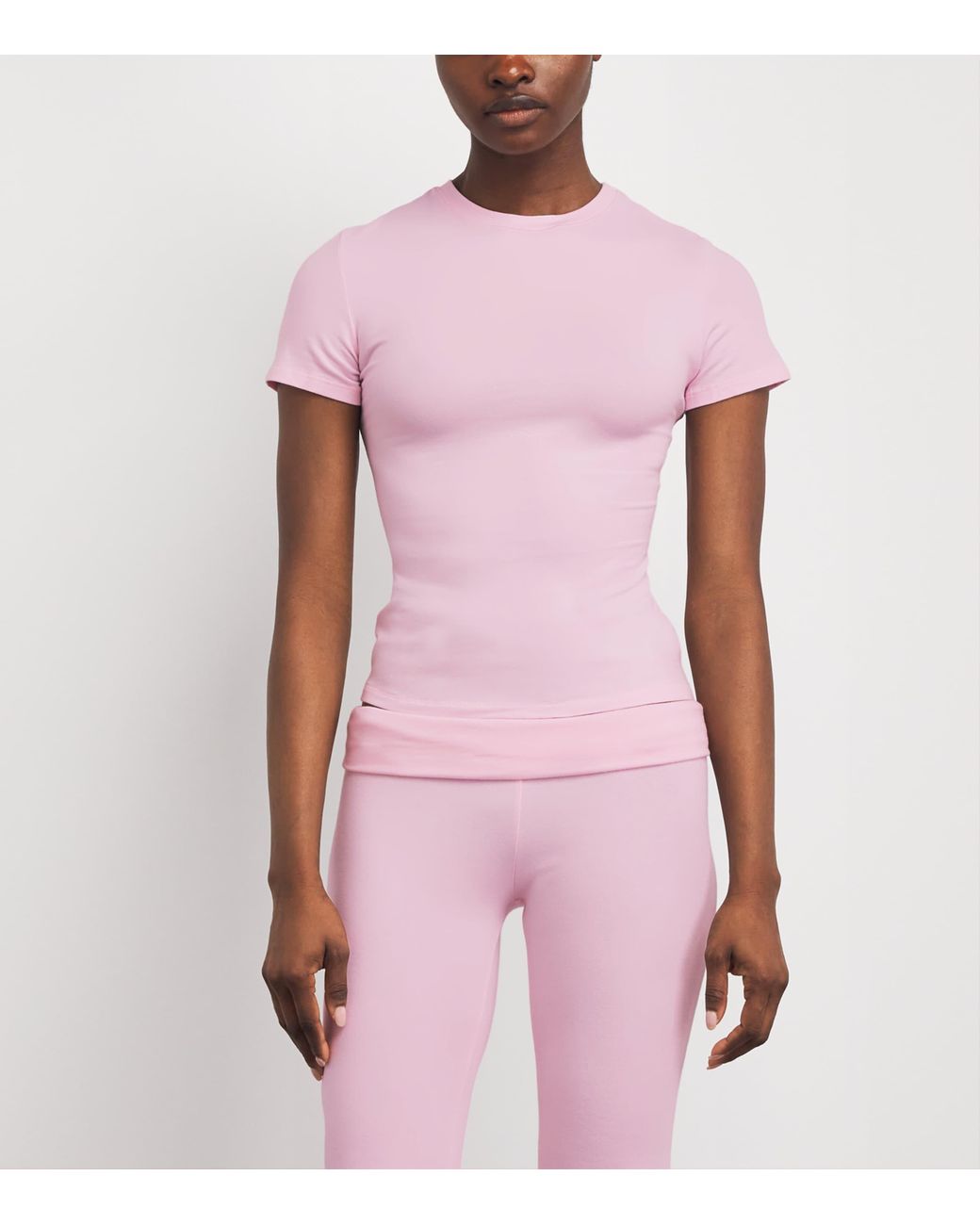 Skims Pink Cotton Jersey T-Shirt