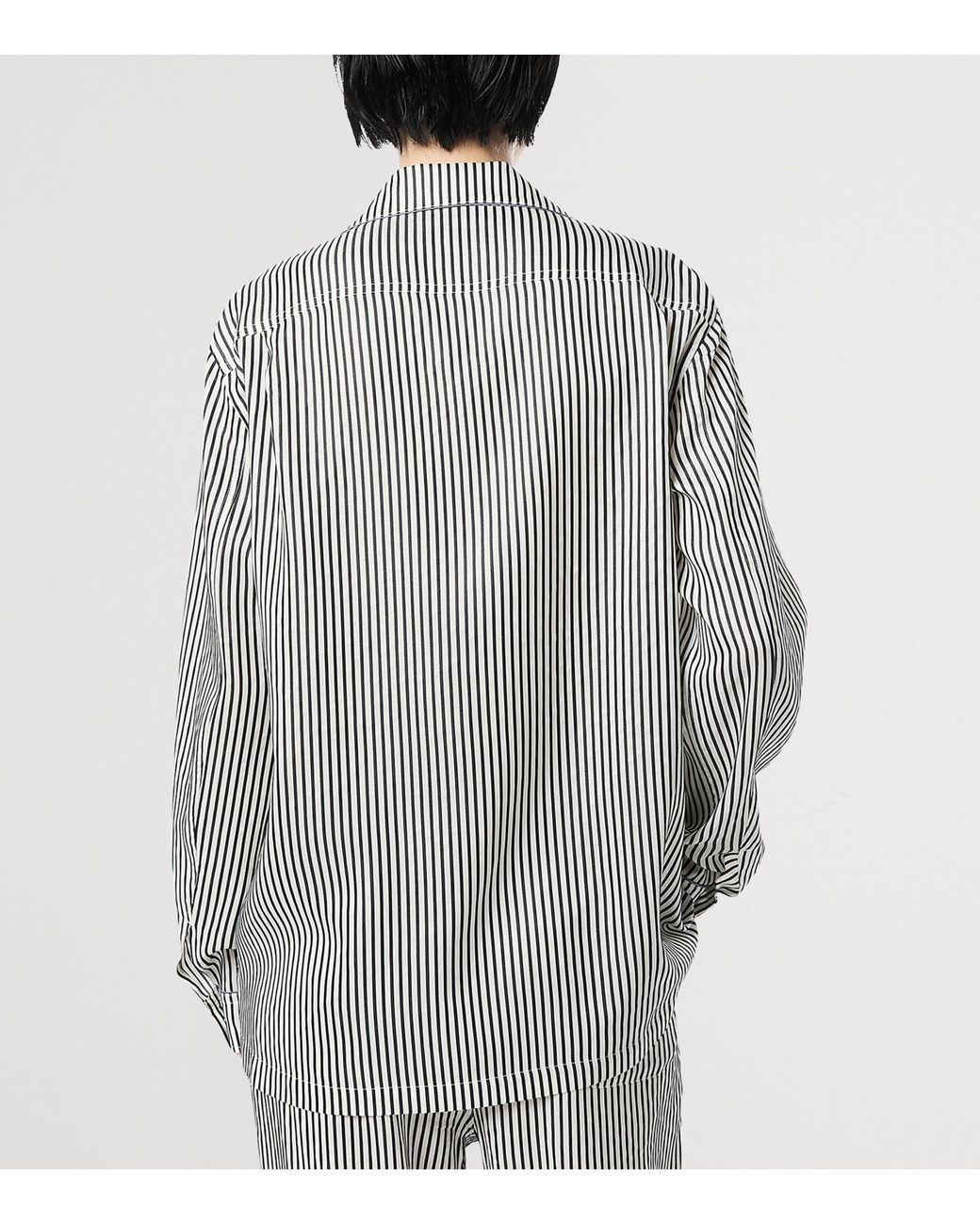 Tom Ford Gray Silk Striped Pyjama Shirt