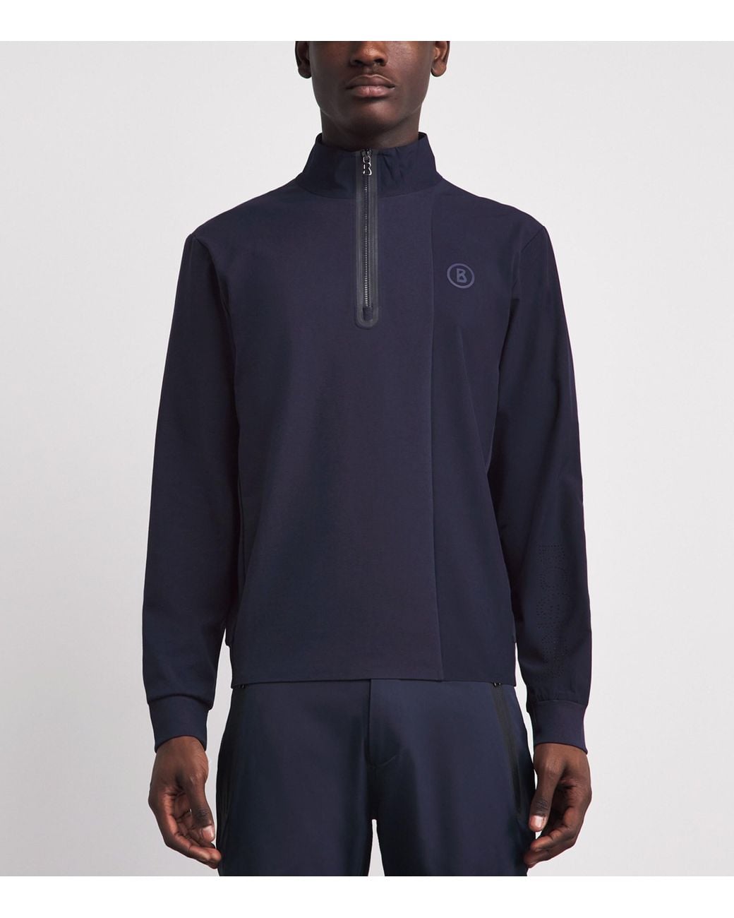Bogner Blue Cotton-Blend Connor Quarter-Zip Sweatshirt for men