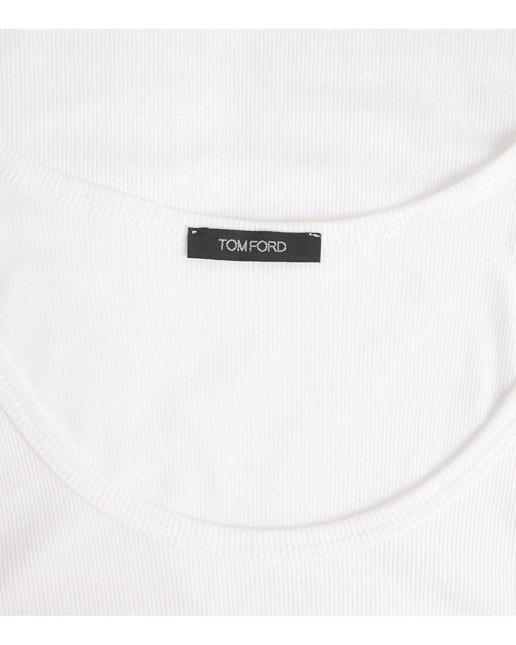 Tom Ford White Ribbed Tank Top for men