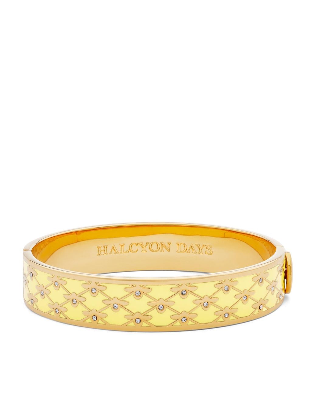 Halcyon Days Yellow Plated Enamel Bee Sparkle Bangle for men