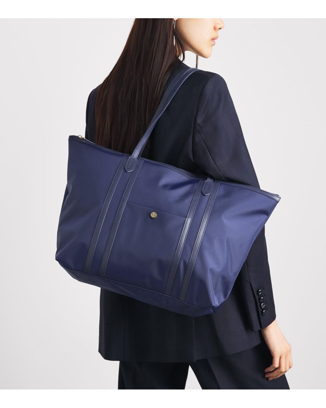 Harrods Blue Nylon Jetsetter Tote Bag