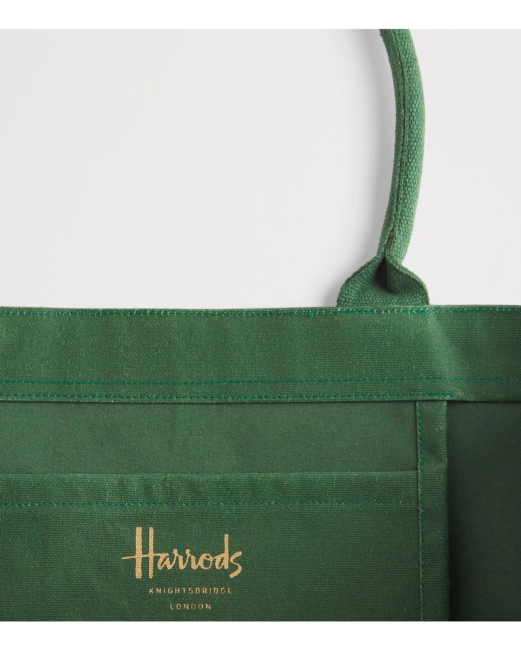 Harrods Green Medium Christmas Bear Tote Bag