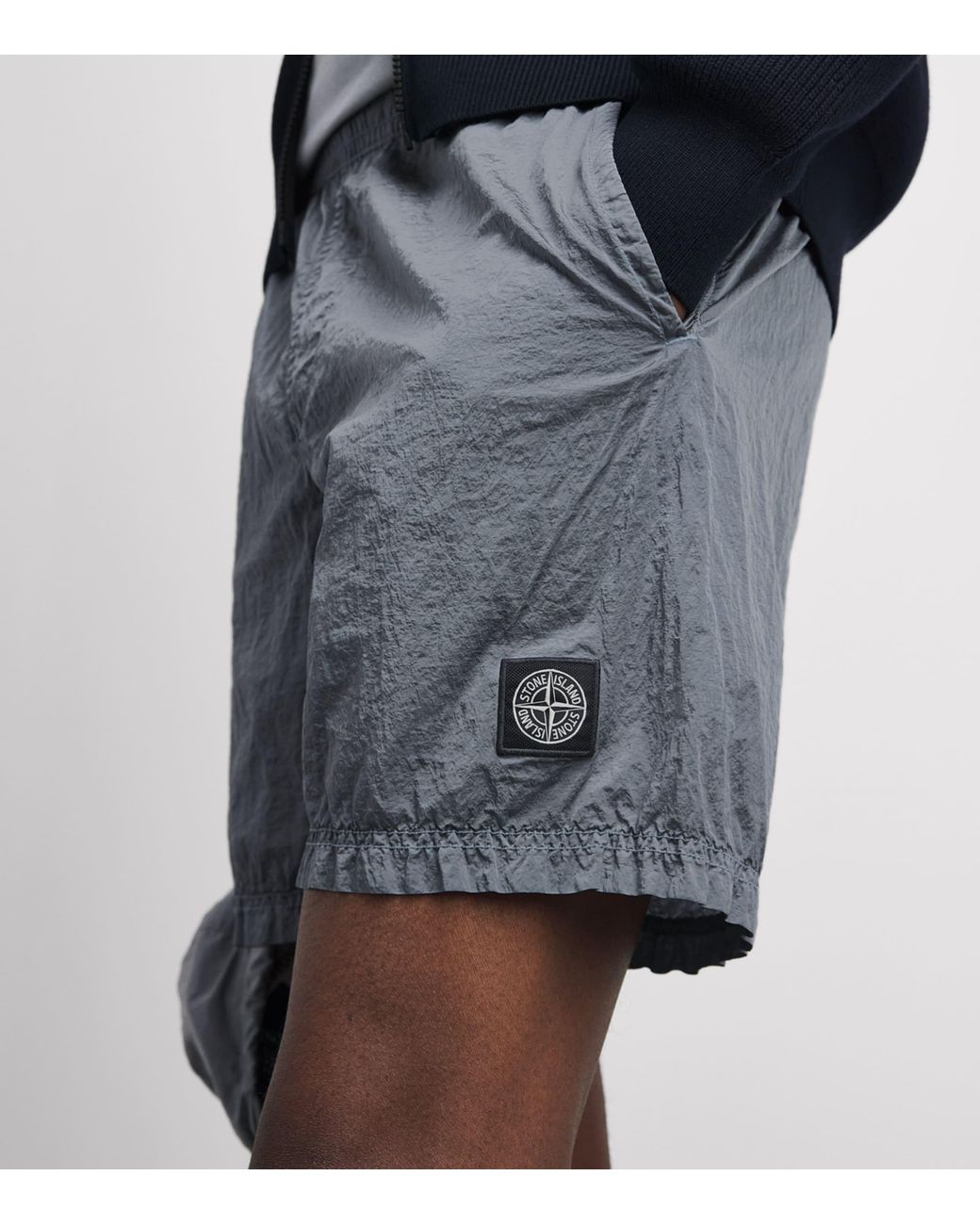 Stone Island Gray Nylon Metal Swim Shorts for men