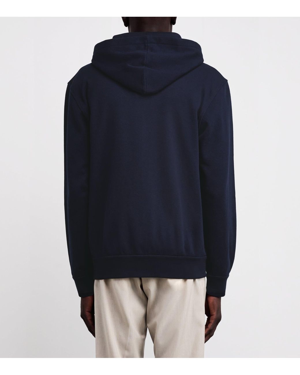 Brioni Blue Stretch-Cotton Zip-Up Hoodie for men
