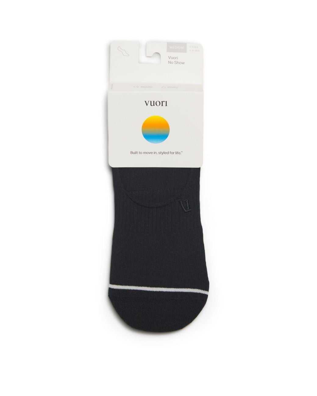 vuori White No Show Performance Socks for men