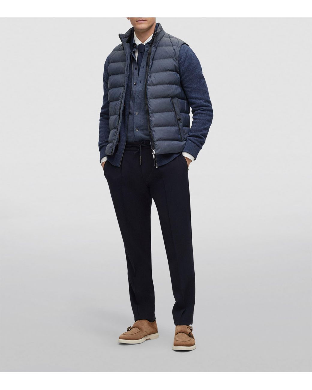 Boss Blue Wool-Silk Shirt for men