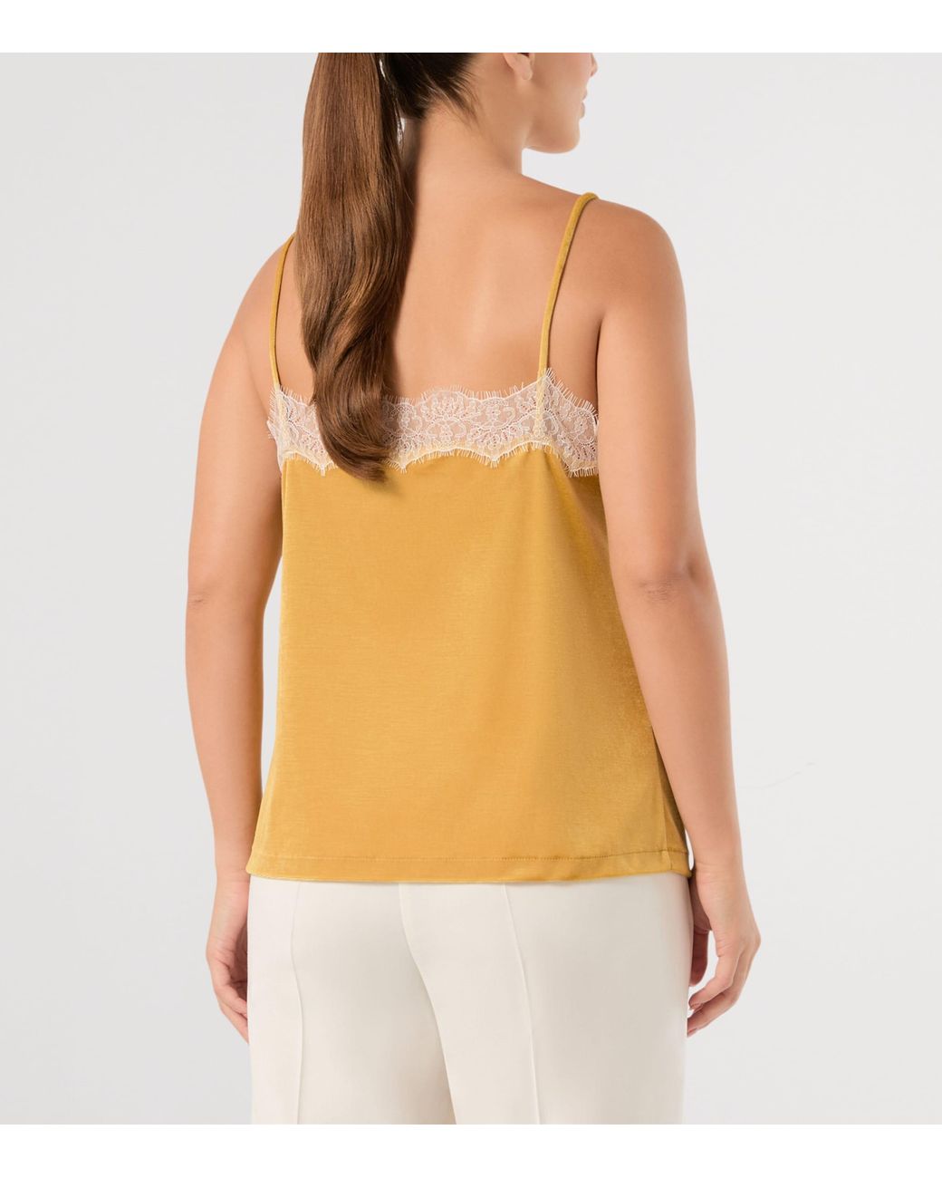Marina Rinaldi Natural Lace-Trim Cami Top