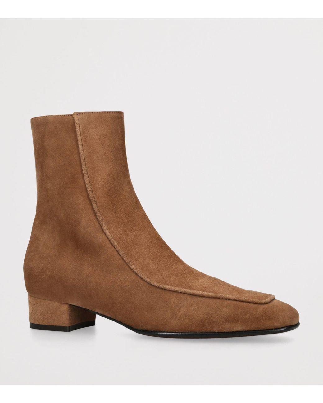 Herbert Levine Brown Suede Shadow Ban Ankle Boots 30