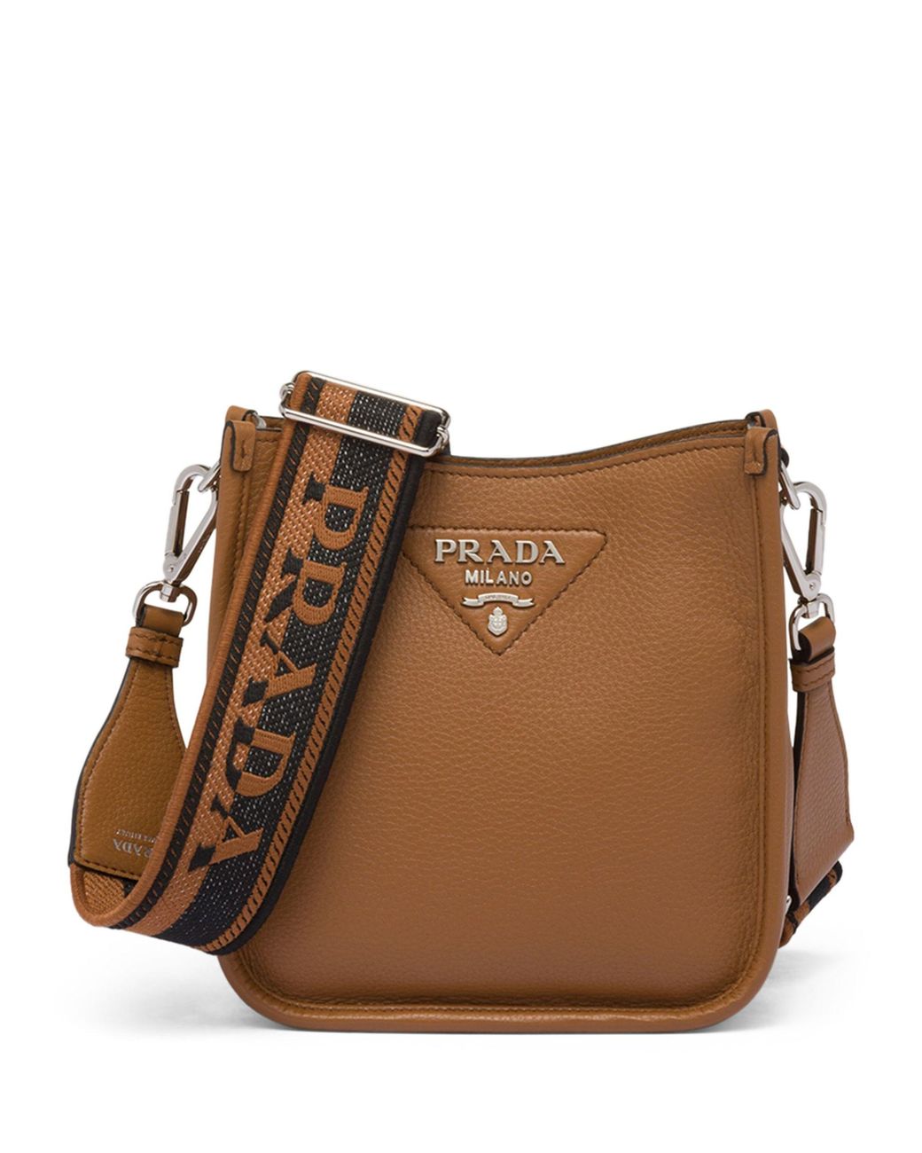 Prada Mini Leather Cross body Bag in Brown Lyst UK