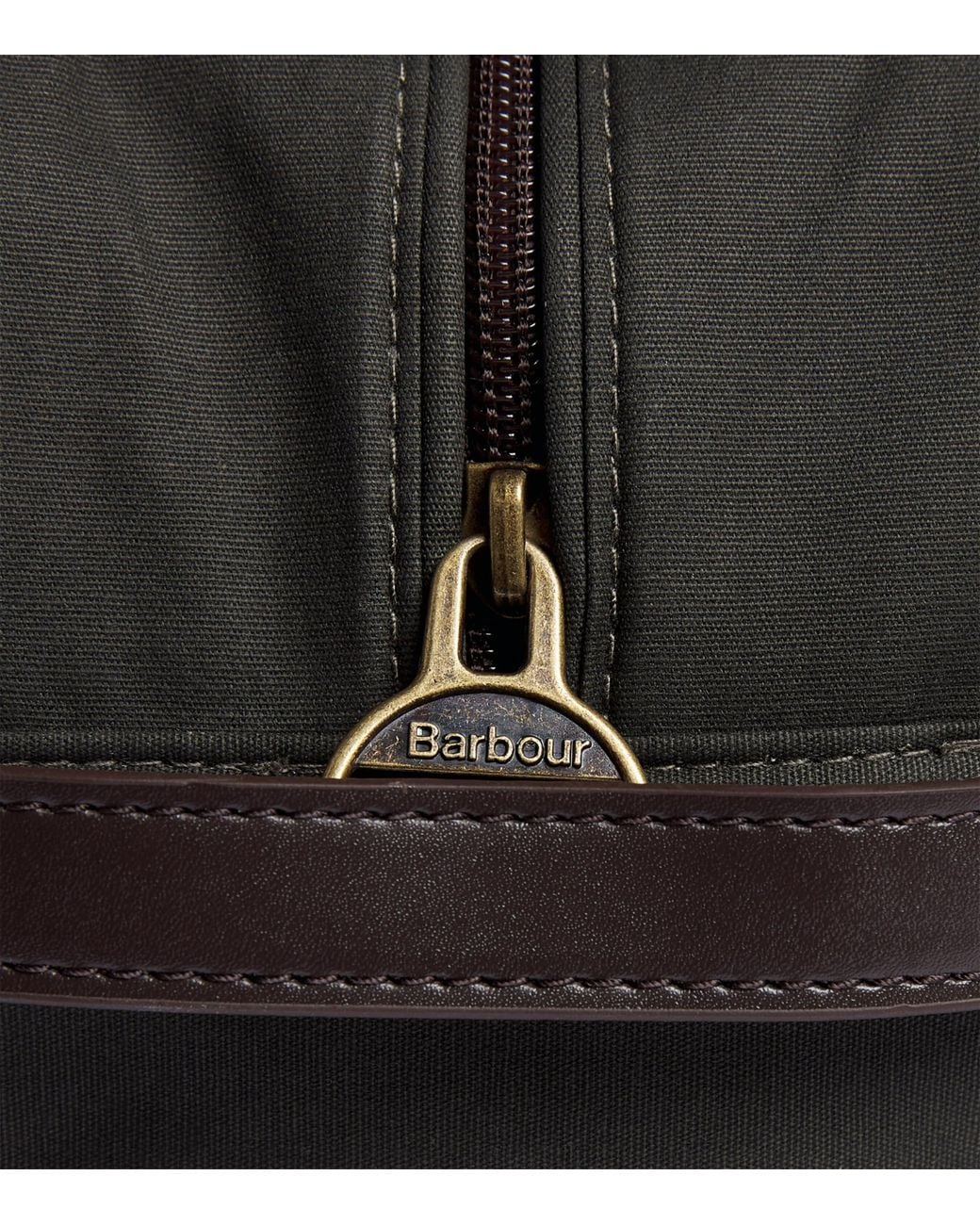 Barbour Black Waxed Wash Bag for men