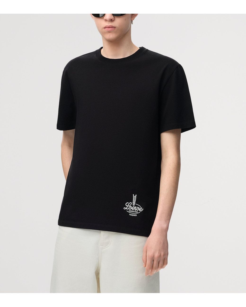 Loewe Black Cotton Relaxed Logo T-Shirt for men