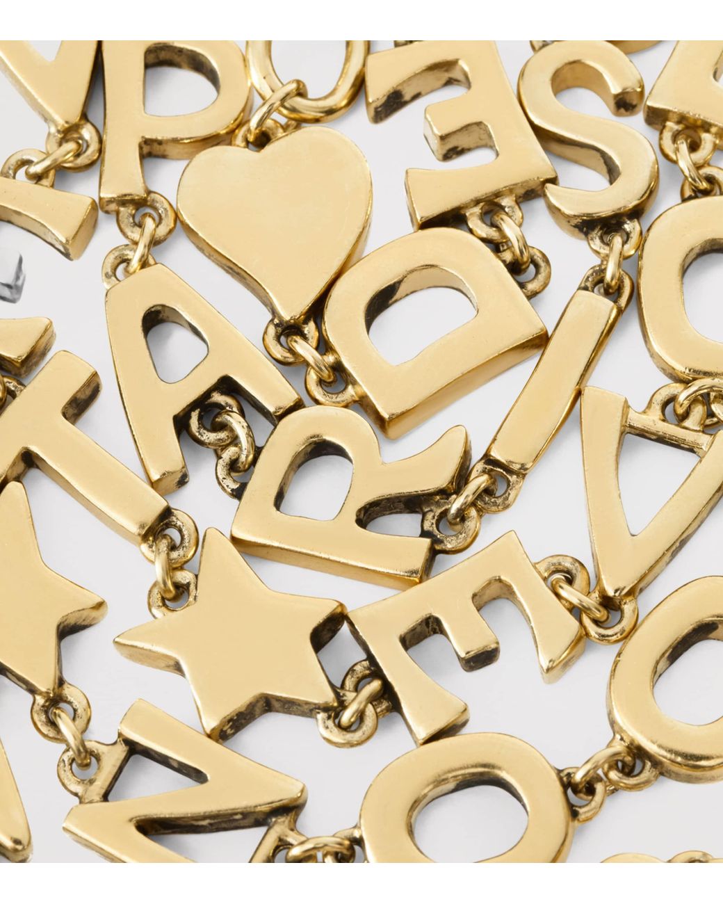 Saint Laurent Metallic Love Letters Necklace for men