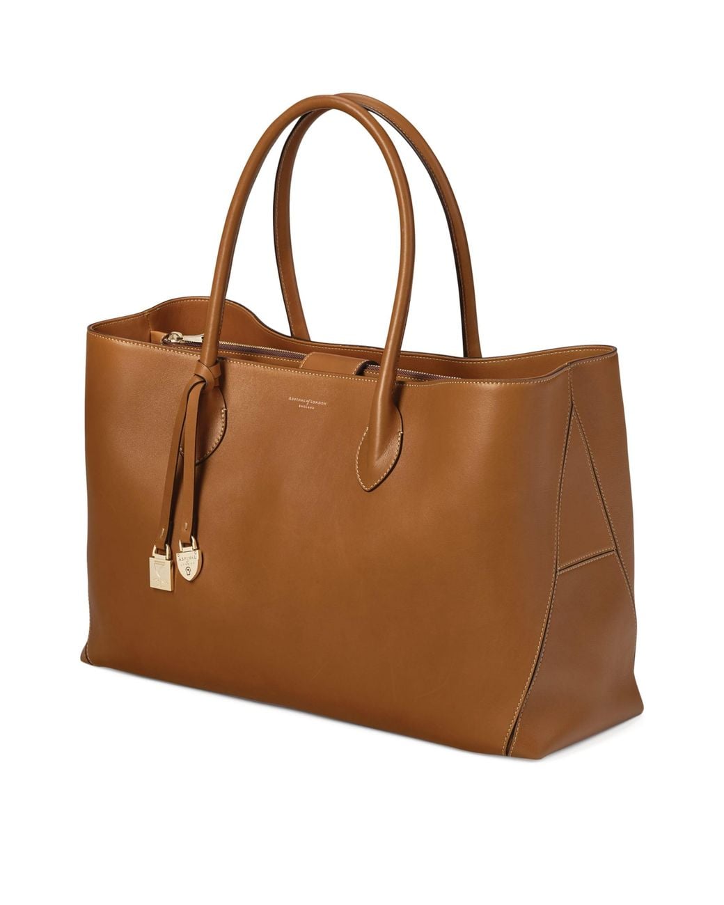 Aspinal Brown Leather London Tote Bag