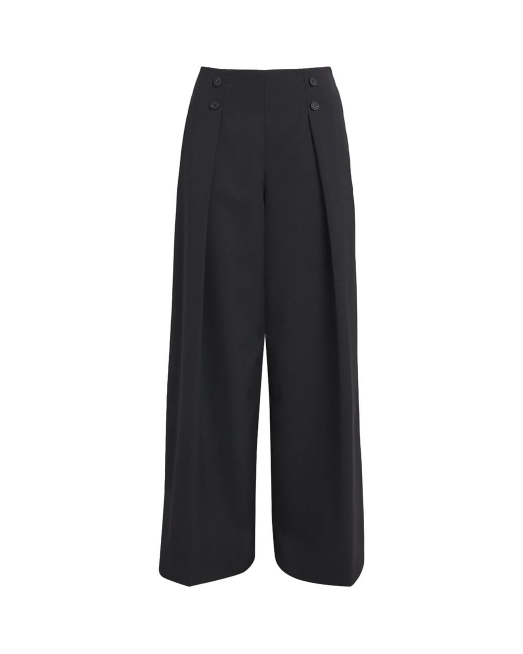 Claudie Pierlot Black Pleated Wide-Leg Trousers