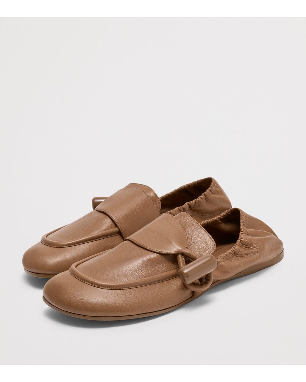 Loewe Brown Leather Toggle Loafers