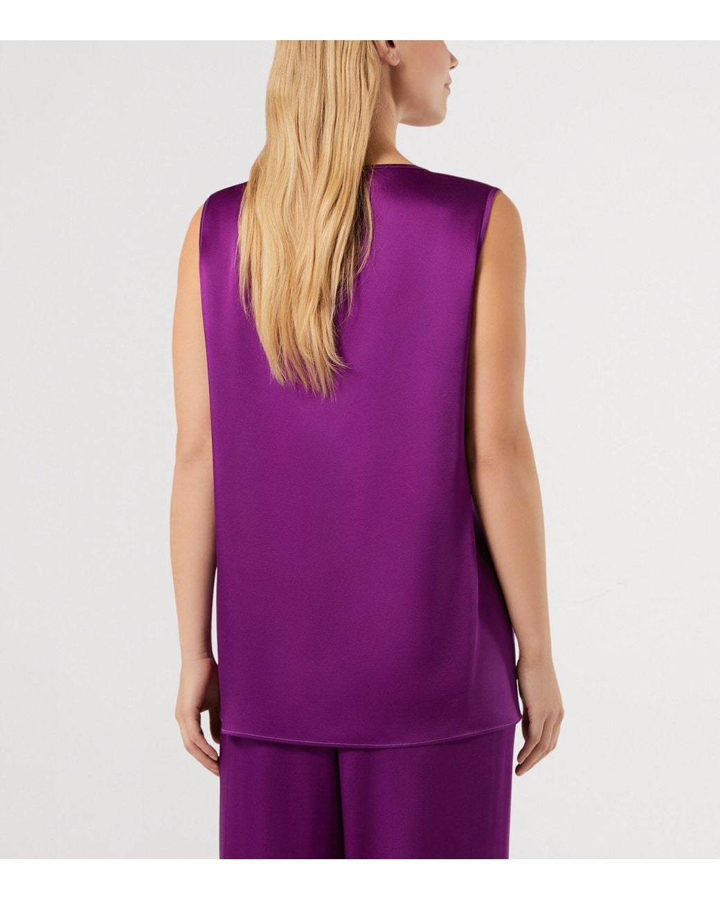 Marina Rinaldi Purple Satin Top