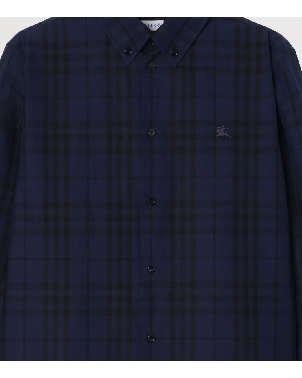 Burberry Blue Cotton Check Shirt for men