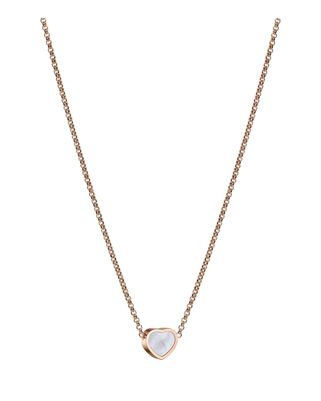 Chopard Metallic And Mother-Of-Pearl My Happy Hearts Pendant Necklace