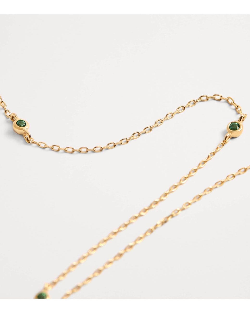 Astrid & Miyu White And Emerald Charm Necklace