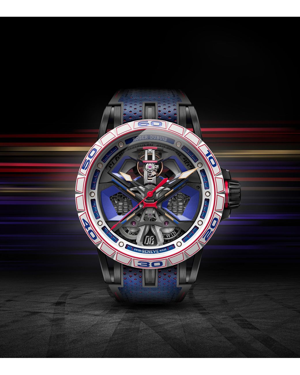 Roger Dubuis Blue Mcf And Titanium Excalibur Spider Huracan Mb Watch