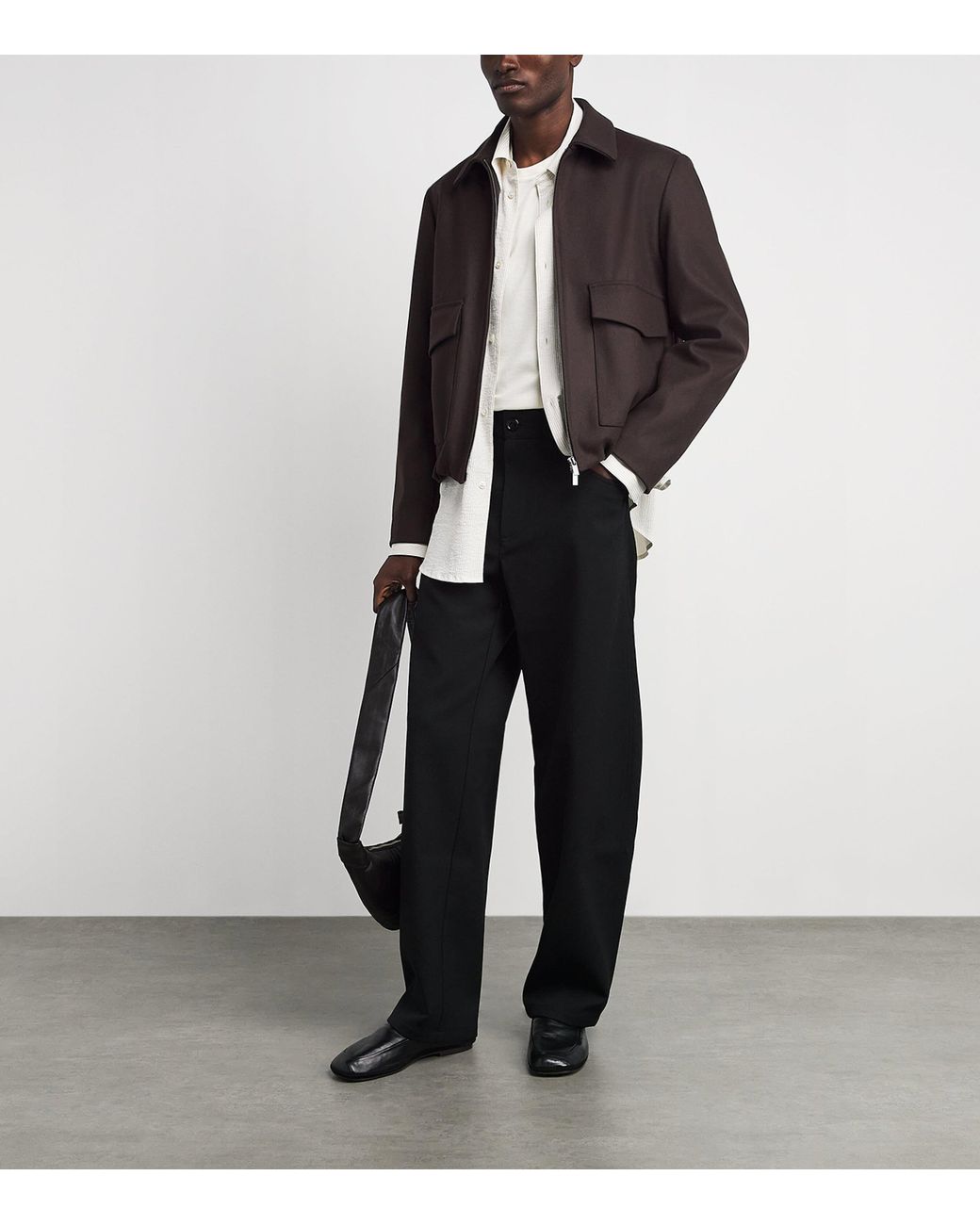 Barena Gray Wool-Blend Tailored Bomber Jacket for men