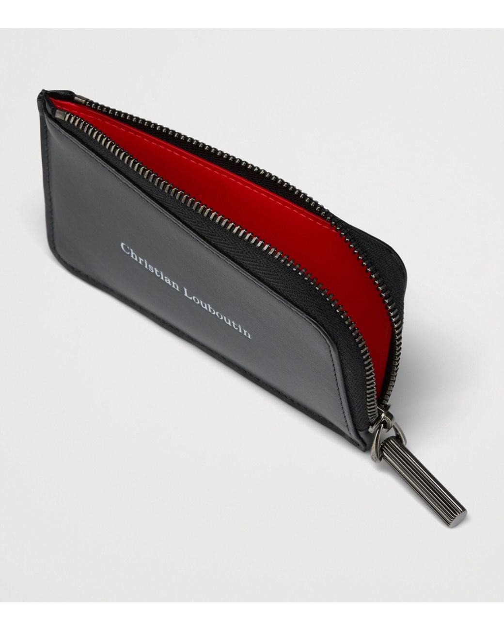 Christian Louboutin Black Canopy Leather Zipped Card Holder for men