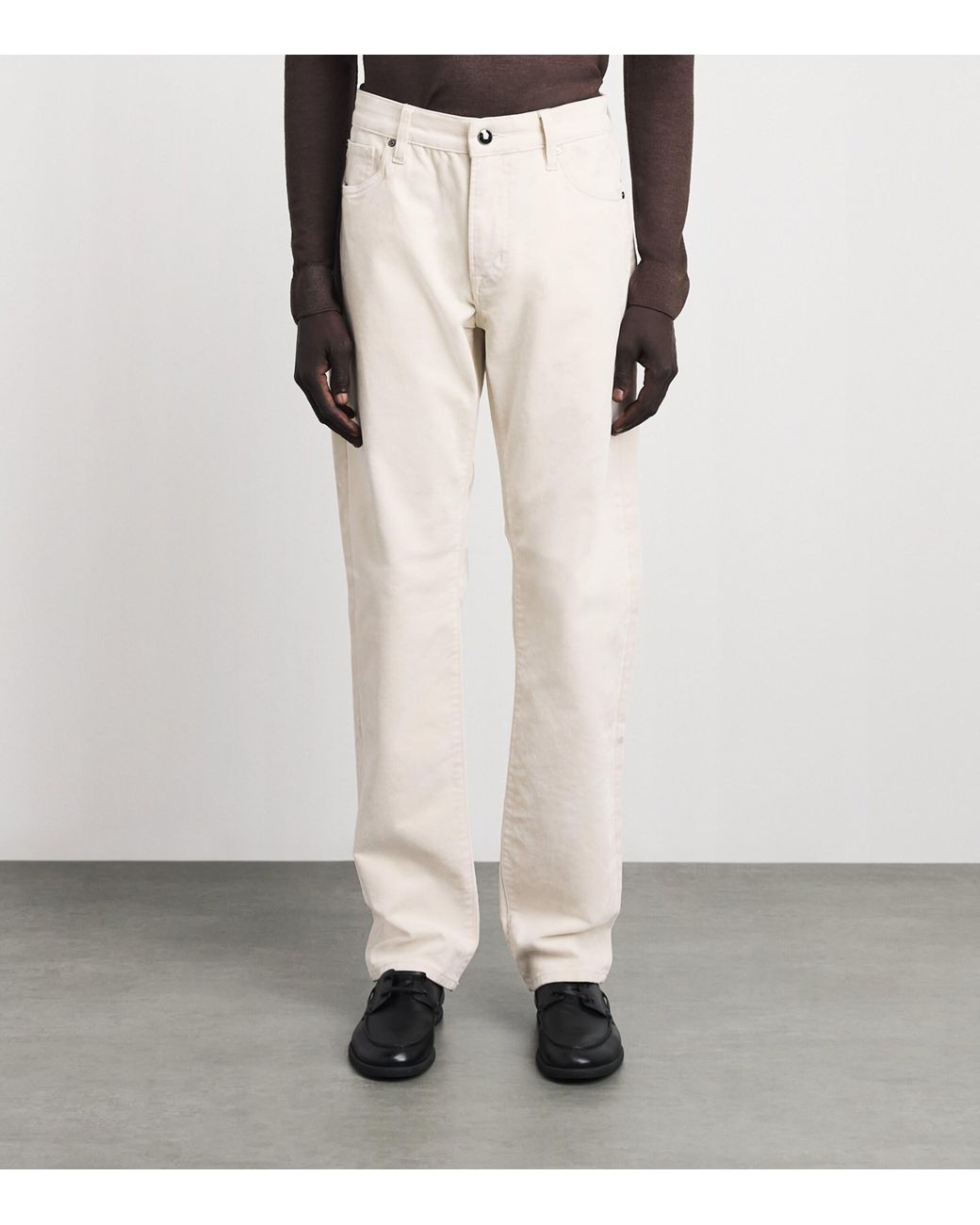 Pal Zileri White Straight Jeans for men