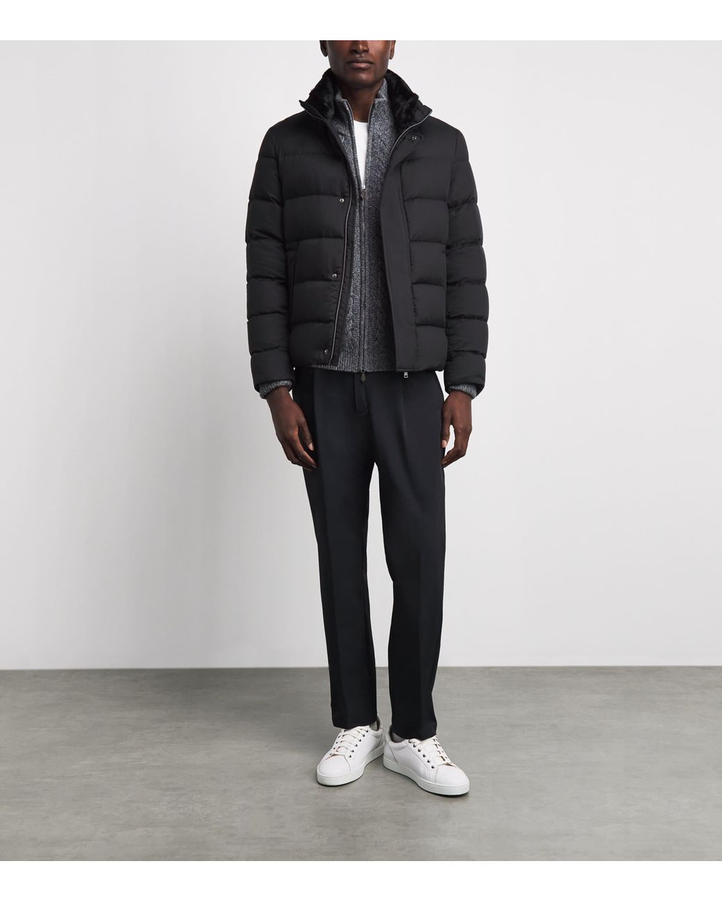 Herno Black Down Quilted Puffer Jacket for men